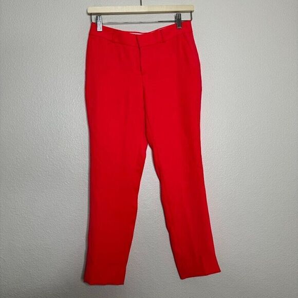 Banana Republic Avery Pants Hot Pink Mid-Rise Trouser Casual Career Sz 00 Petite - Picture 2 of 13